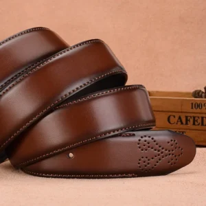 Classic Full Grain Smooth Leather Belt for Men