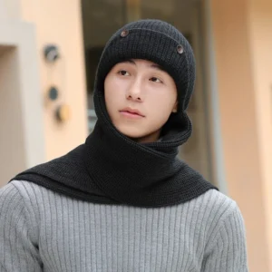 Cozy Winter Knit Hooded Scarf Pullover – All-in-One Headscarf and Hoodie Hat for Ultimate Warmth