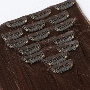 Clip-in Hair Extensions 24 Inch - Ombre Brown Synthetic Hair Set