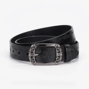 Vintage-Inspired Wide Cowhide Leather Belt for Women