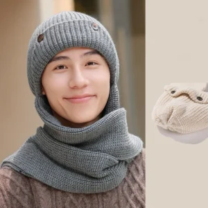 Cozy Winter Knit Hooded Scarf Pullover – All-in-One Headscarf and Hoodie Hat for Ultimate Warmth