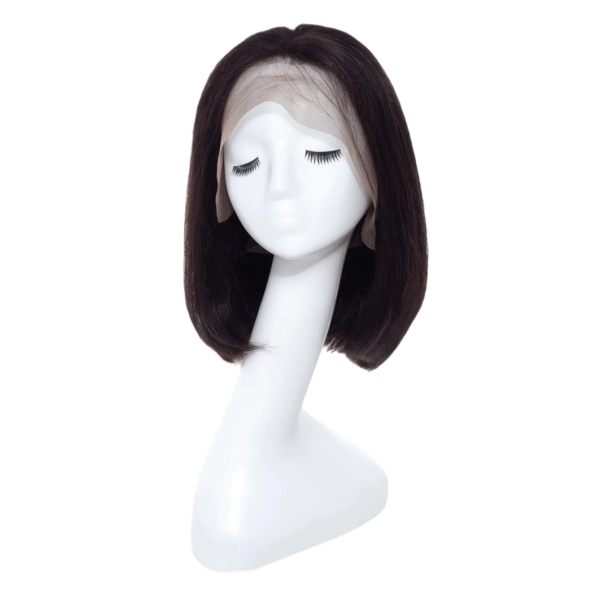 Premium Natural Black Brazilian Hair Wig - HD Lace Glueless Bone Straight Layered Style