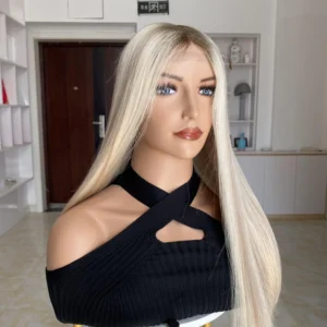 Caucasian Women's Premium Human Hair Lace Wig