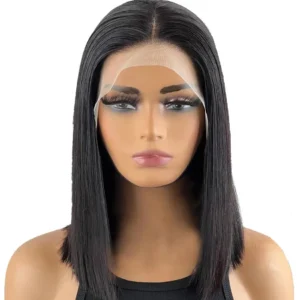 Premium Natural Black Brazilian Hair Wig - HD Lace Glueless Bone Straight Layered Style