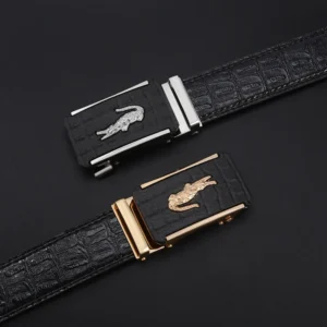 Custom Logo Automatic Genuine Cowhide Leather Belt for Men