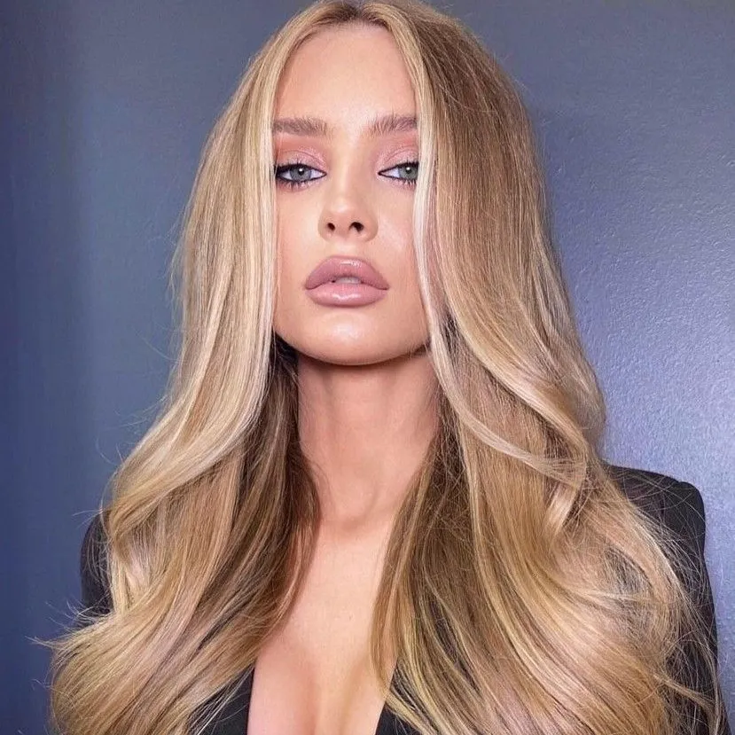 Lenaqueen 24-Inch Long Blonde Ombre Wavy Wig - Heat Resistant Synthetic Hair for Women