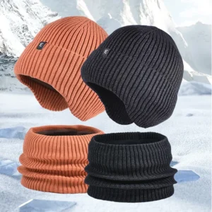 Stylish Winter Ear Protection Cap with Integrated Scarf