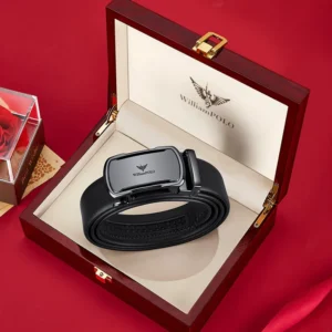 Trendy Gunmetal Alloy Buckle Genuine Leather Belt for Men – Versatile Business and Casual Fashion Accessory"