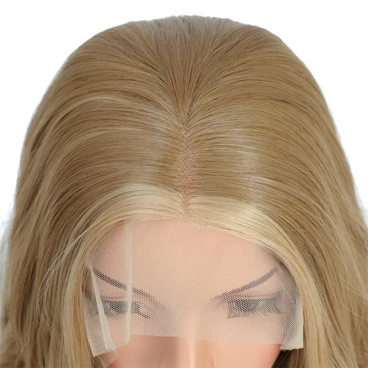 Lenaqueen 24-Inch Long Blonde Ombre Wavy Wig - Heat Resistant Synthetic Hair for Women