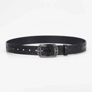 Vintage-Inspired Wide Cowhide Leather Belt for Women