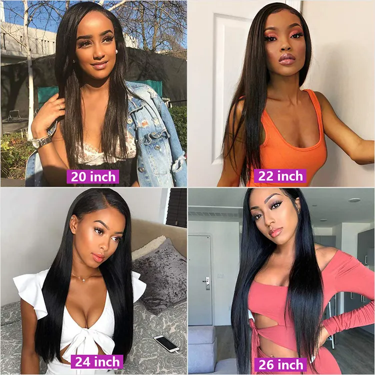 Luxe 1B Natural Black Bone Straight Lace Front Wig for Black Women