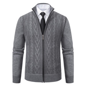 Men's Versatile Stand Collar Knit Cardigan - Ideal for Fall and Winter