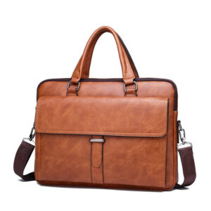 Premium PU Leather Business Messenger Bag with Laptop Compartment