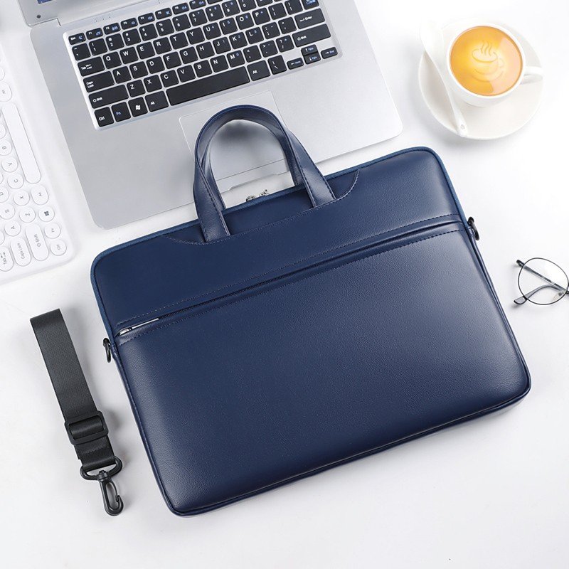 Multi-Functional Leather Laptop Bag - Waterproof Organizer for School and Office