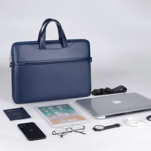 Multi-Functional Leather Laptop Bag - Waterproof Organizer for School and Office