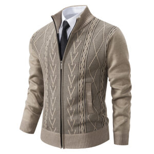 Men's Versatile Stand Collar Knit Cardigan - Ideal for Fall and Winter