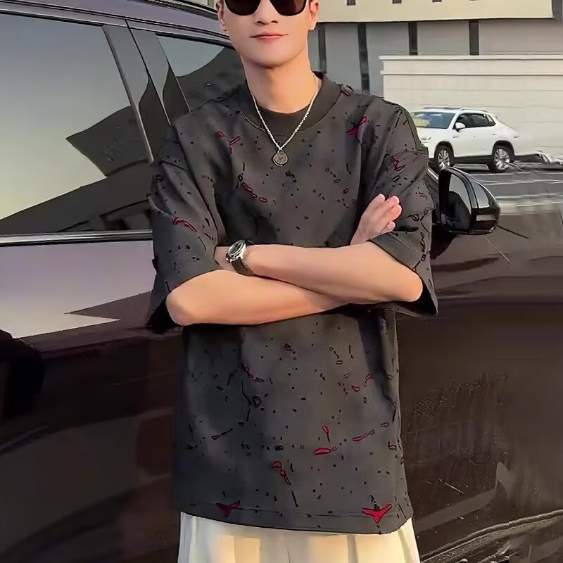 Men's Vintage-Inspired Loose Fit Short Sleeve T-Shirt