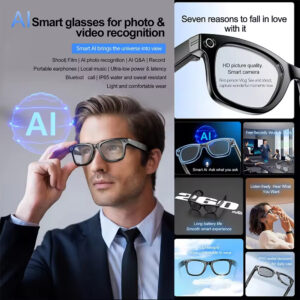 Advanced Smart Eyewear with Integrated Music Audio, AI Translation, and Wireless Camera Functionality