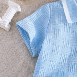 Playful Charm: Cartoon Embroidered Shirt & White Shorts Set