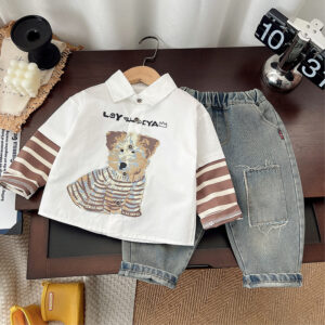 Colorful Spring Vibes: Boys' Cartoon Clothing Set