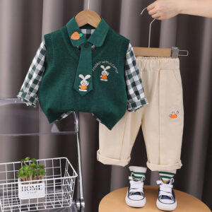 Boys' 3-Piece Winter Knitwear with Cartoon Designs
