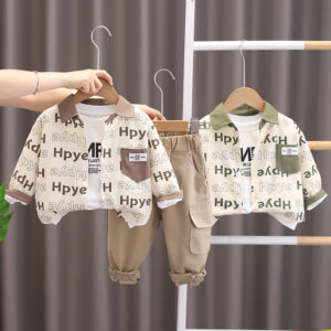 Fashionable 3-Piece Outfit for Little Boys with Letter Prints