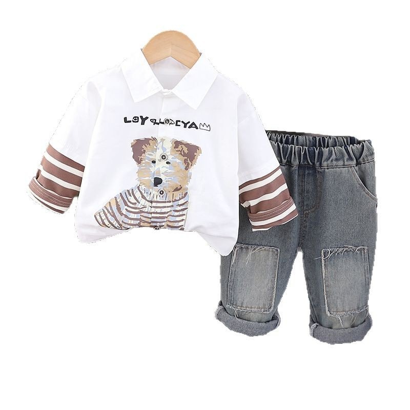 Colorful Spring Vibes: Boys' Cartoon Clothing Set