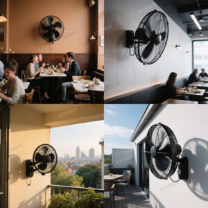 Eco-Friendly Wall-Mounted Solar Fan with AC/DC Charging