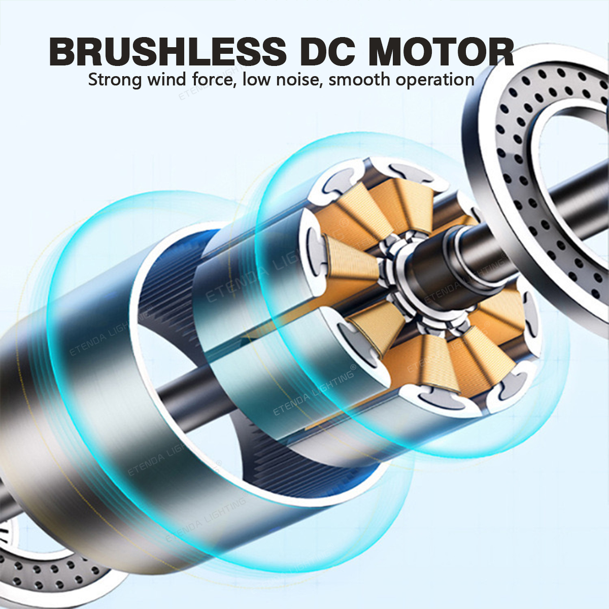 LumiCool 16" Smart Fan with Remote & Integrated LED Lights