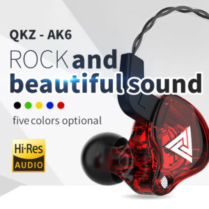 QKZ AK6 Dynamic Neckband Wired Earbuds with HiFi Bass for Sports and Gaming