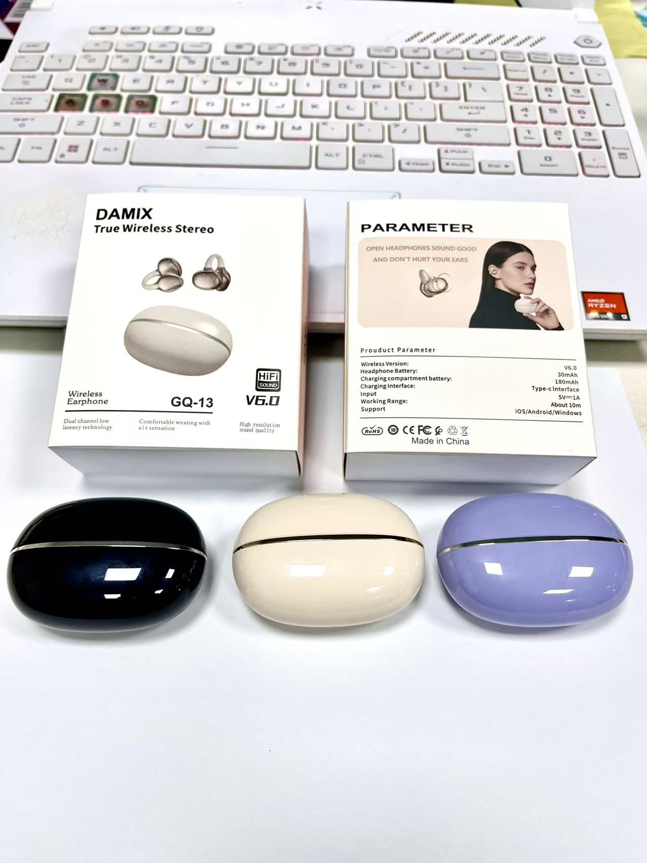 GQ13 Hi-Fi Low Latency Gaming Ear Clips with IPX4 Waterproofing