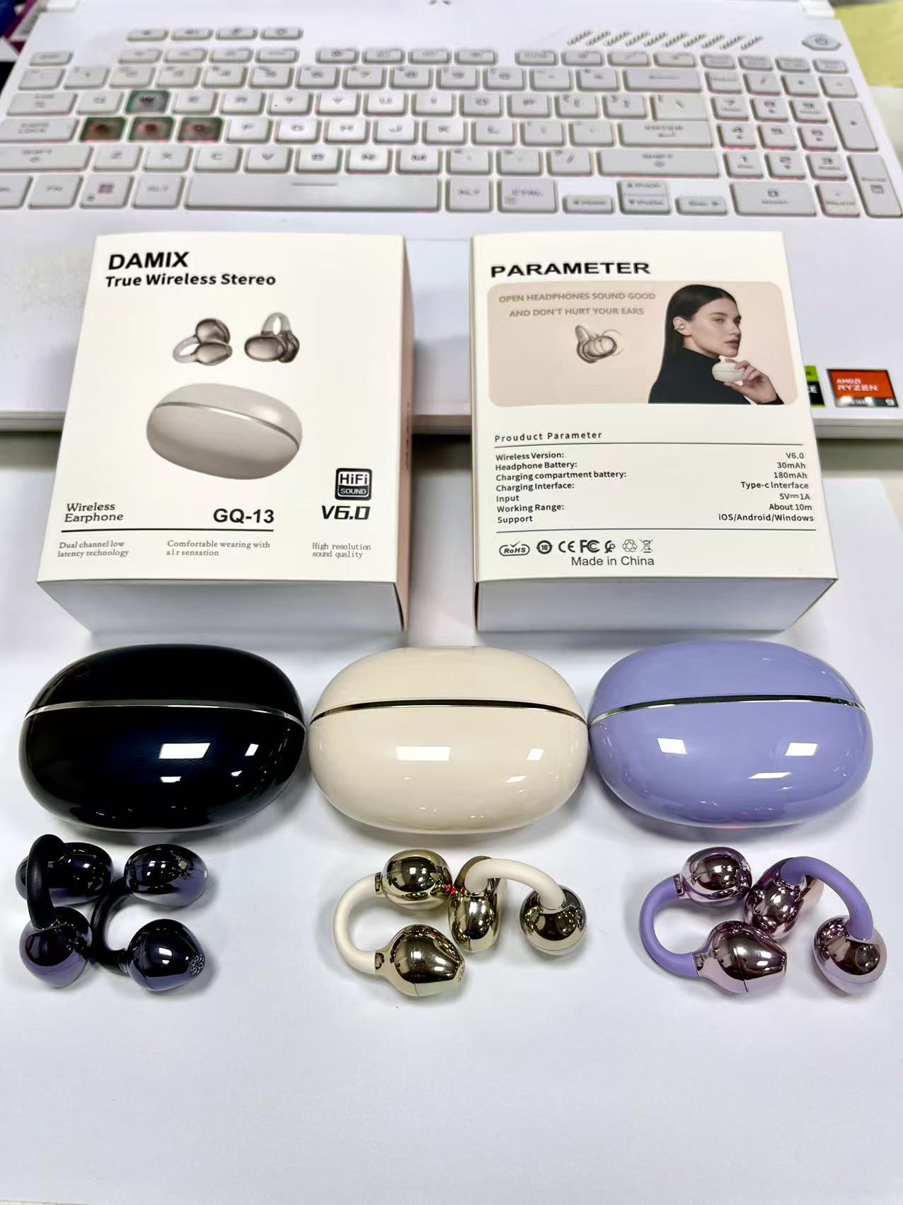 GQ13 Hi-Fi Low Latency Gaming Ear Clips with IPX4 Waterproofing