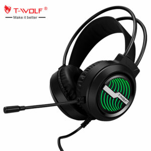 T-WOLF H130 RGB Illuminated Gaming Headset with Noise-Canceling Microphone