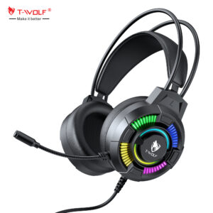 T-WOLF H140 Wired Over-Ear Gaming Headset with Noise Cancelation