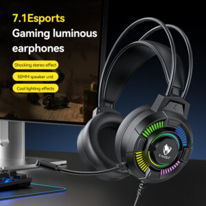 T-WOLF H140 Wired Over-Ear Gaming Headset with Noise Cancelation