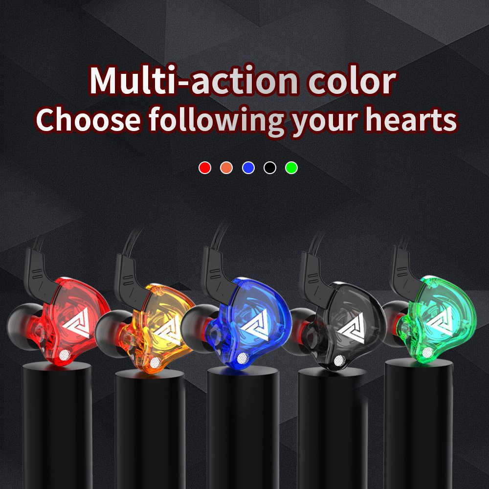 QKZ AK6 Dynamic Neckband Wired Earbuds with HiFi Bass for Sports and Gaming