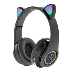 WhiskerWave Cat Ear Headphones with USB Connection and TF Card Support