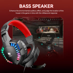 T-WOLF H120 Wired RGB Gaming Headphones for Desktop