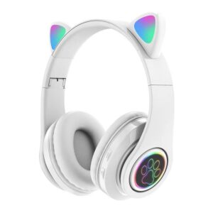 WhiskerWave Cat Ear Headphones with USB Connection and TF Card Support